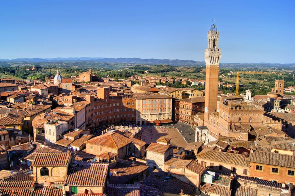 Vista aérea de Siena, Toscana, Itália