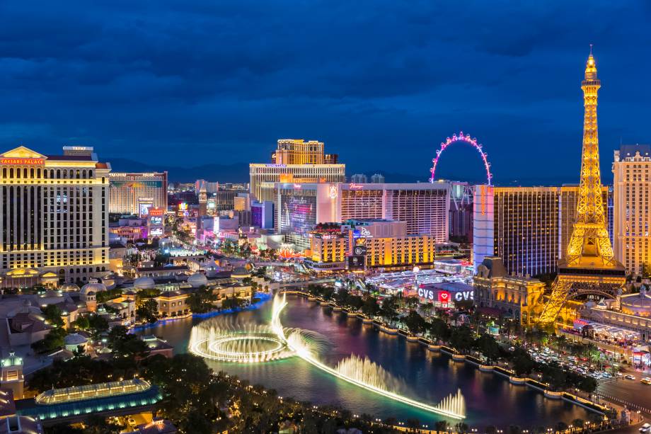 Vida noturna agitada em Las Vegas