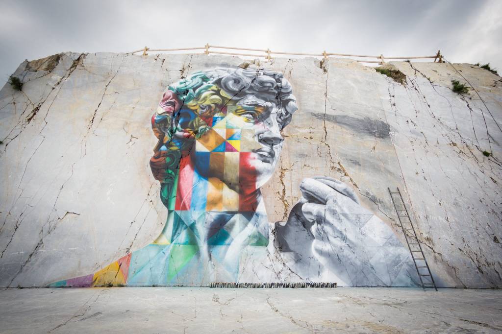Davi, grafite feito por Kobra, em Carrara, Itália Davi, grafite feito por Kobra, em Carrara, Itália