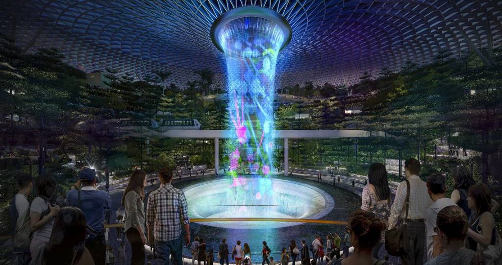 Complexo “Jewel”, no aeroporto Changi de Singapura