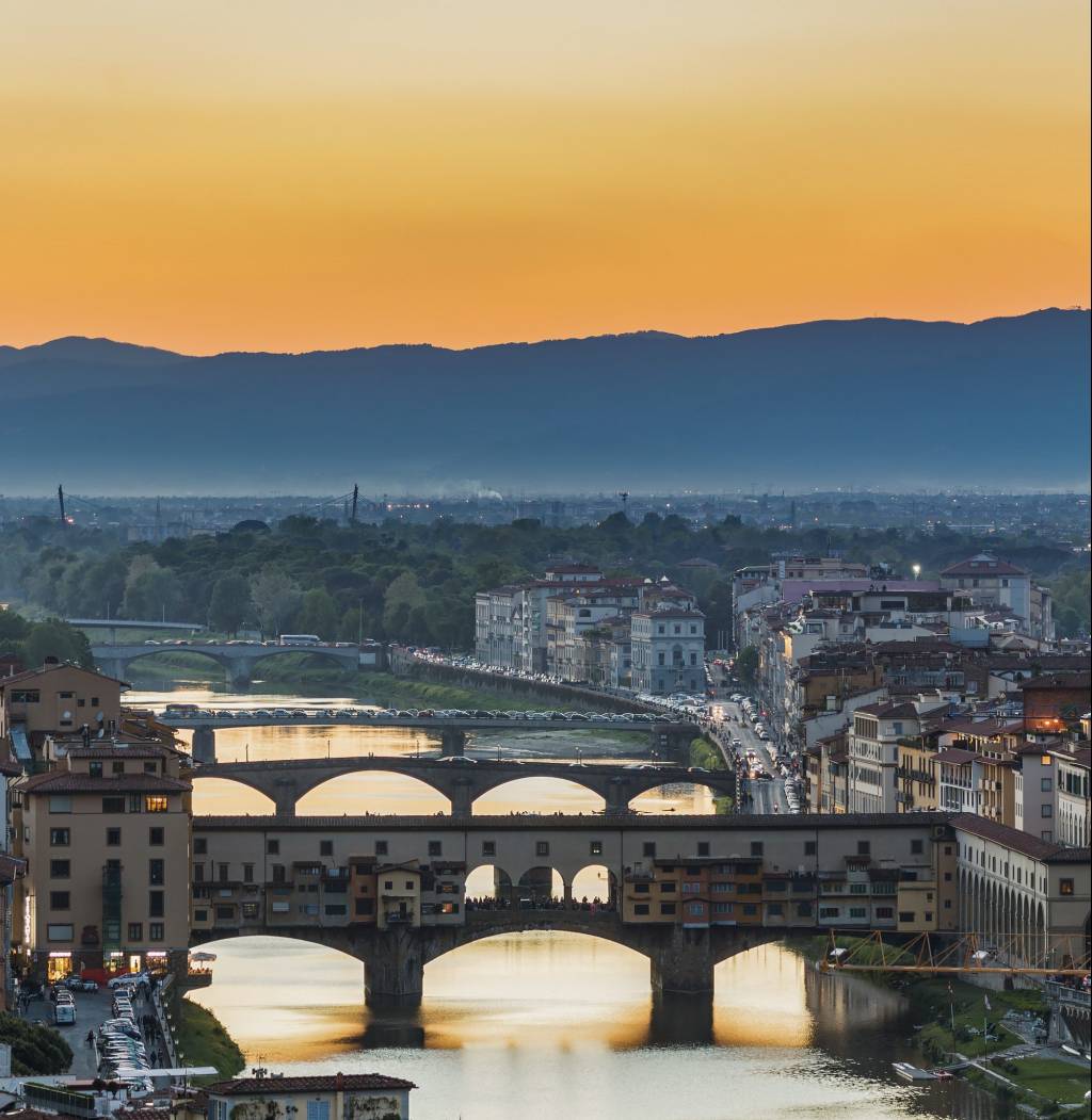 Pôr do sol na Ponte Vecchio