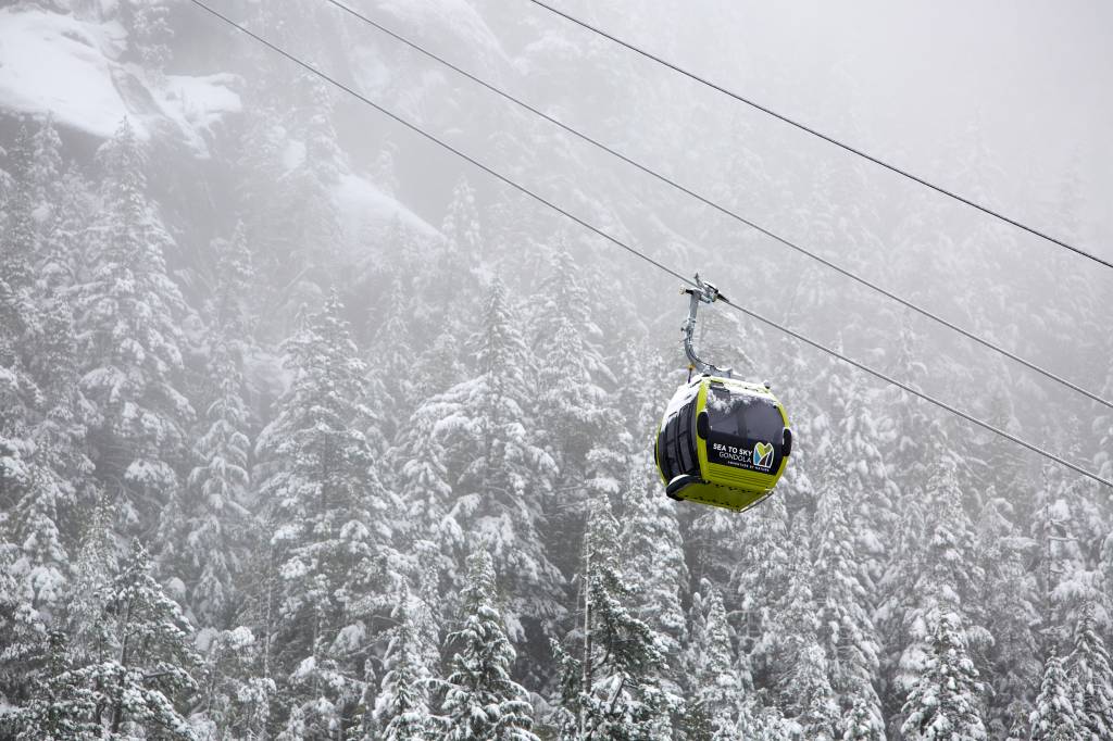 Gôndola do Sea to Sky Gondola, em Squamish, no Canadá