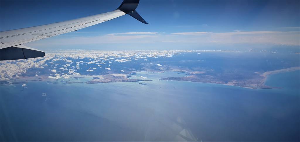 aruba_airplane Visão do voo para Aruba