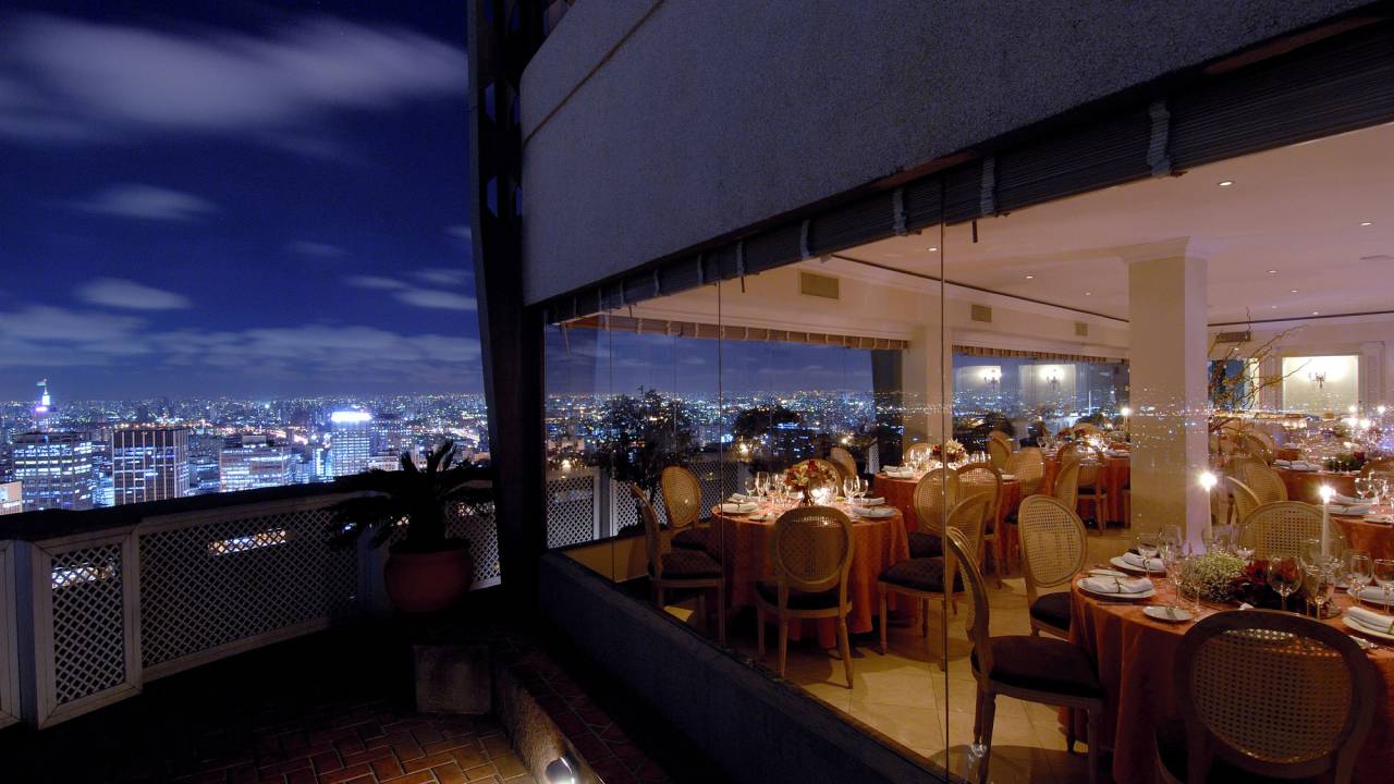 Vista noturna do Terraço Itália, em São Paulo