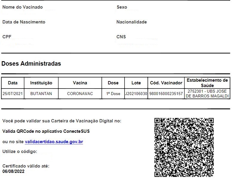 Capturar Certificado de vacinação