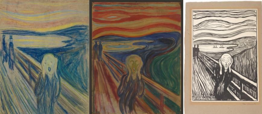 Aos 30 anos, Munch pintou "O Grito", considerada sua obra máxima. O museu MUCH guarda três versões da imagem.