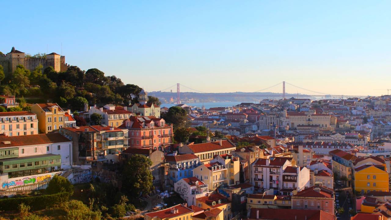 Vista aérea de Lisboa, Portugal