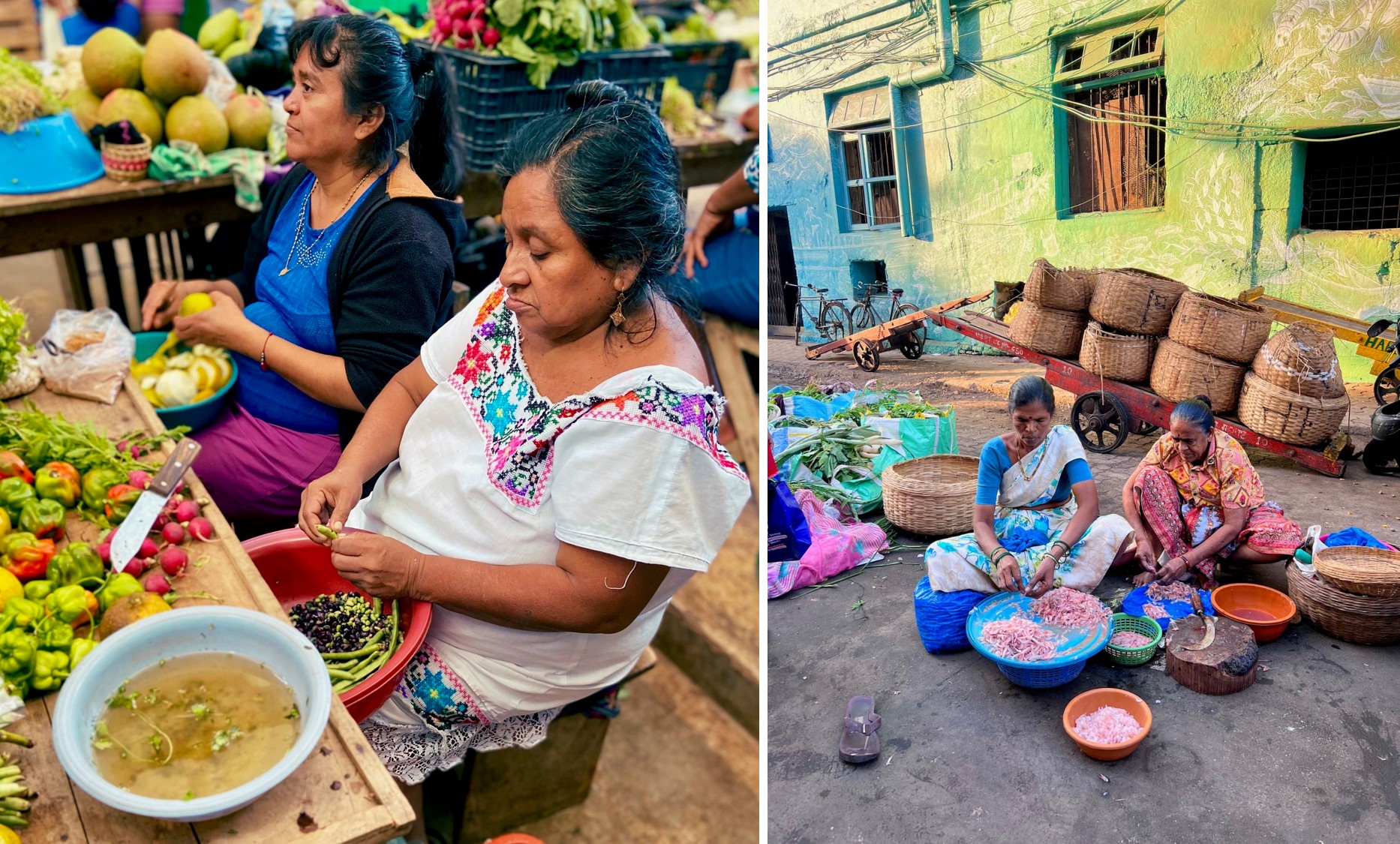 Mercado de Halachó, Mérida, México – Sassoon Docks, Mumbai, Índia