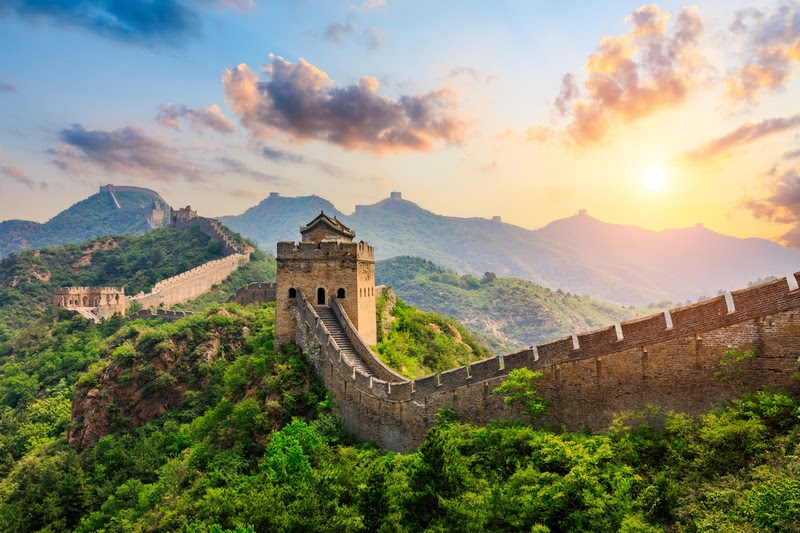 The Great Wall of China. Famous travel destinations in China. The Great Wall of China. Famous travel destinations in China.